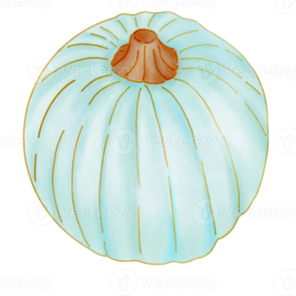 Mint pumpkin watercolor png