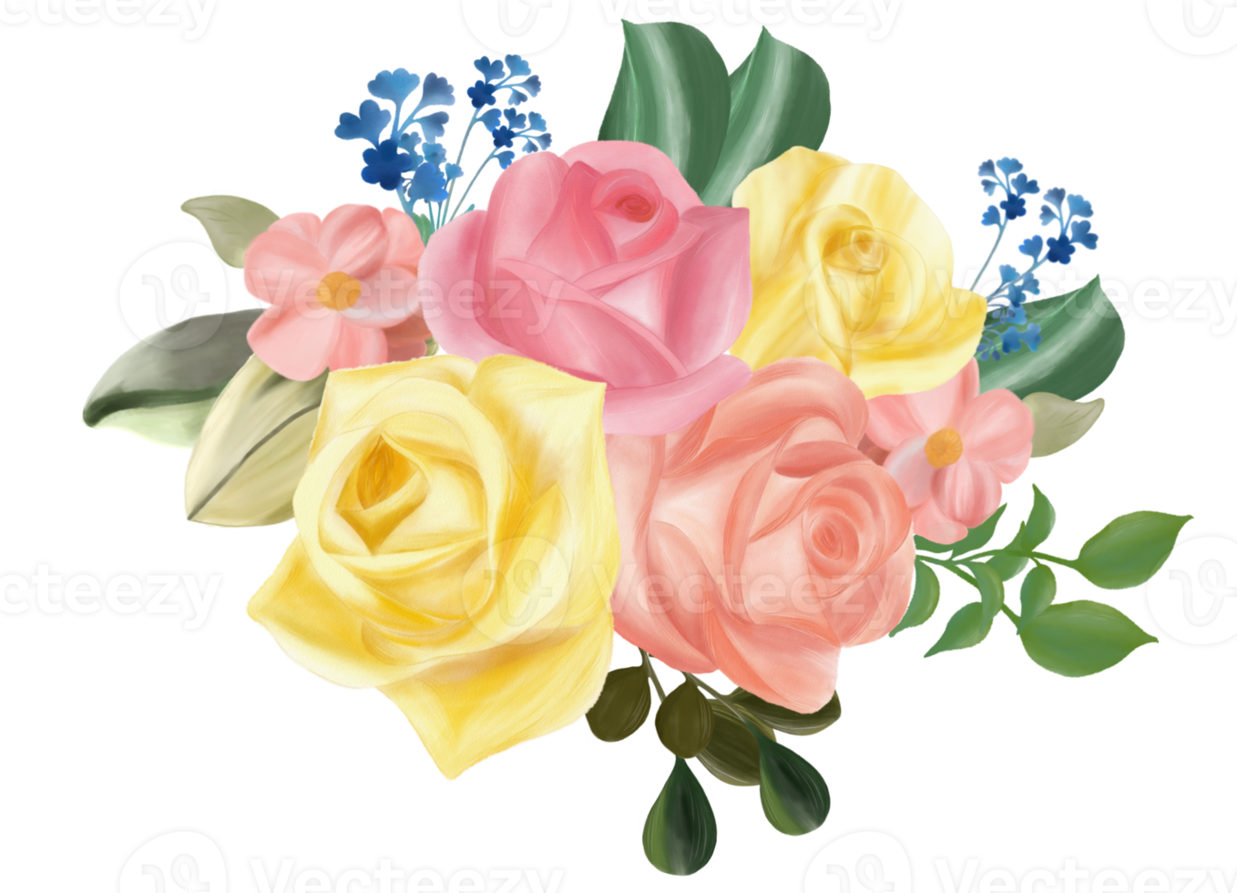 Rose flower bouquet watercolor png