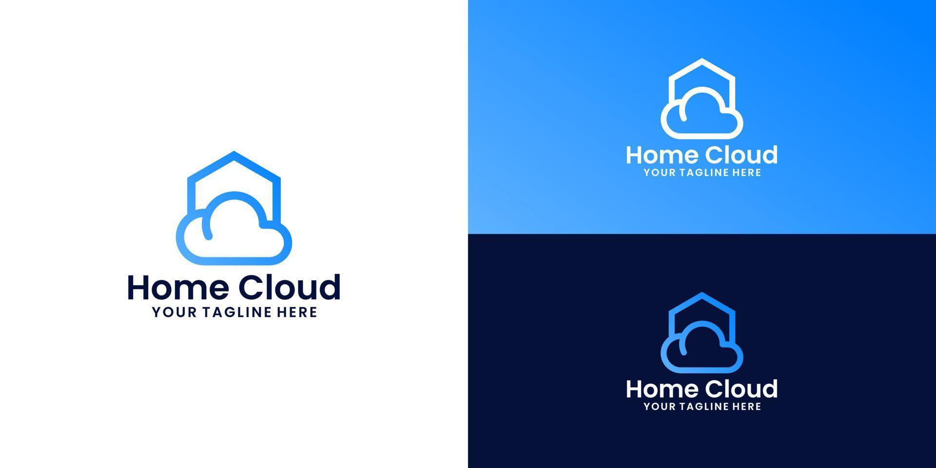 home and cloud logo design, cloud storage, storage house vector