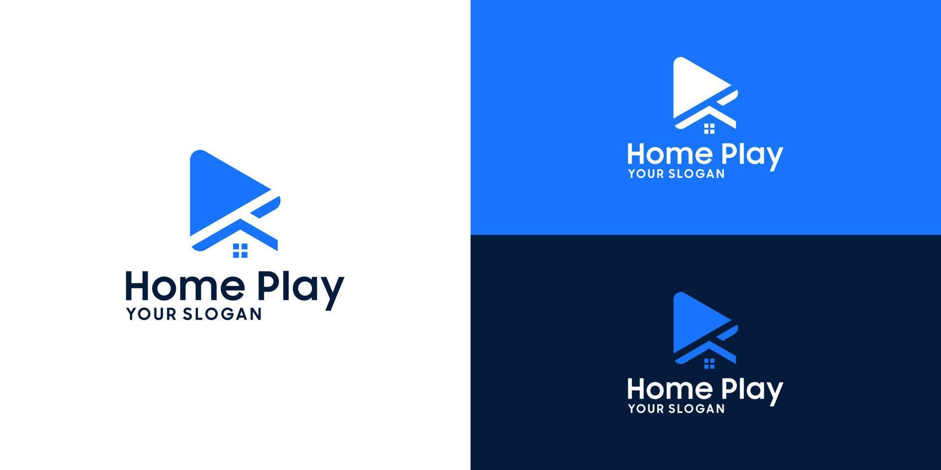 home play button logo design inspiration vector