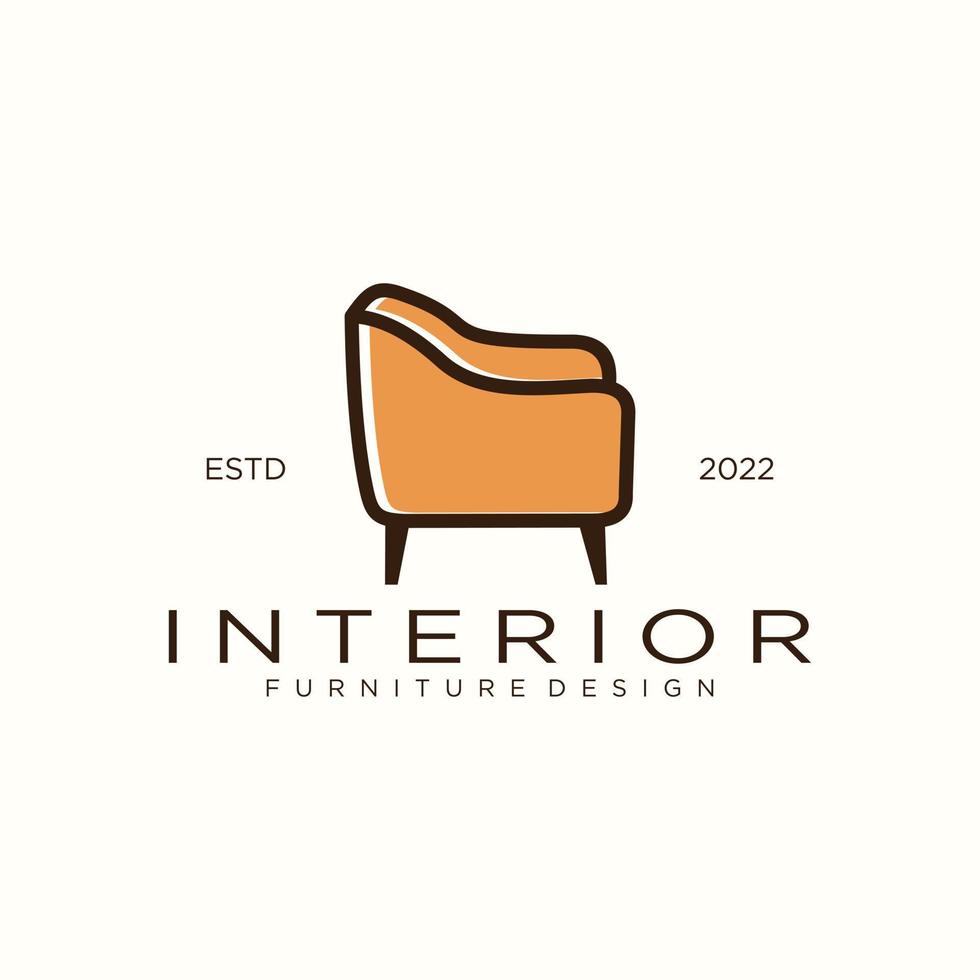 diseño de logotipo interior con estilo de línea vector