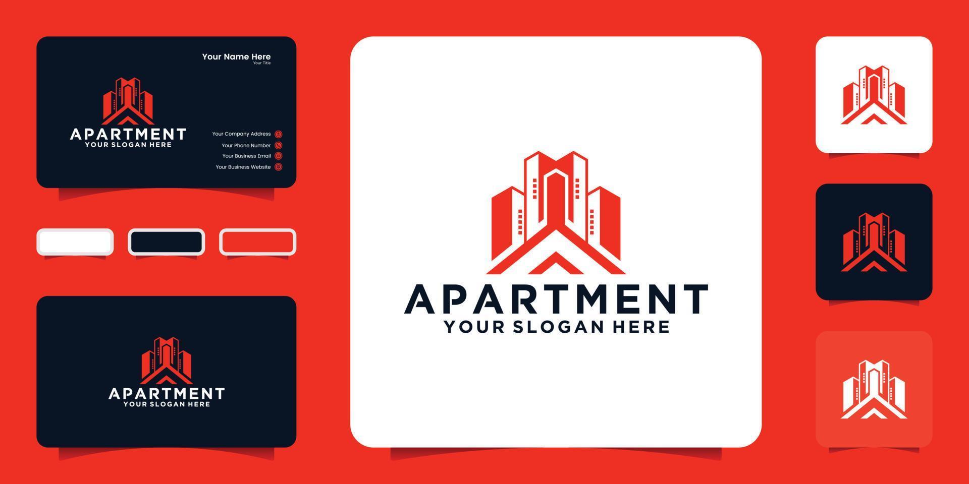 modern high rise logo design inspiration and business card inspiration