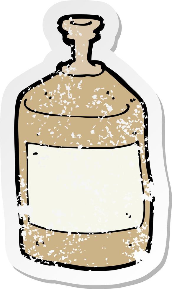 retro distressed sticker of a cartoon old squirt bottle vector