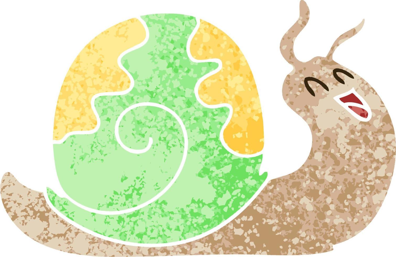 quirky retro illustration style cartoon snail vector