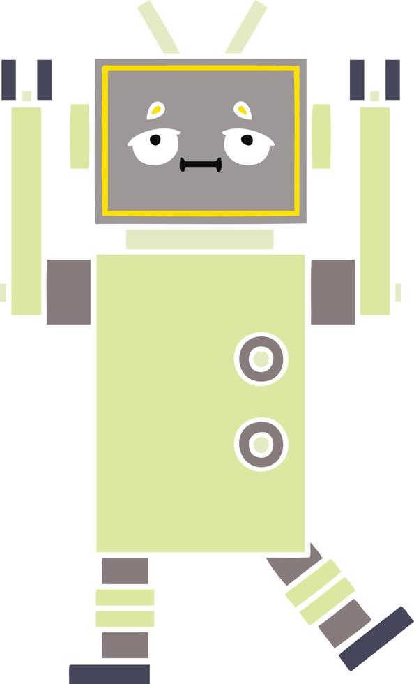 robot de dibujos animados retro de color plano vector