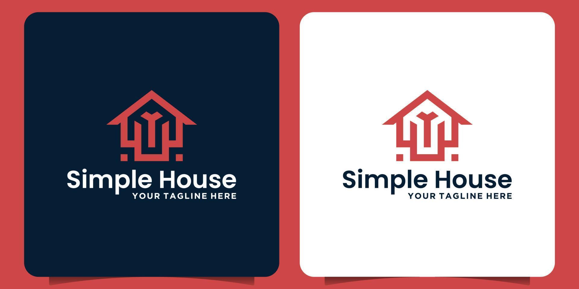 simple monogram and business card home logo design vector
