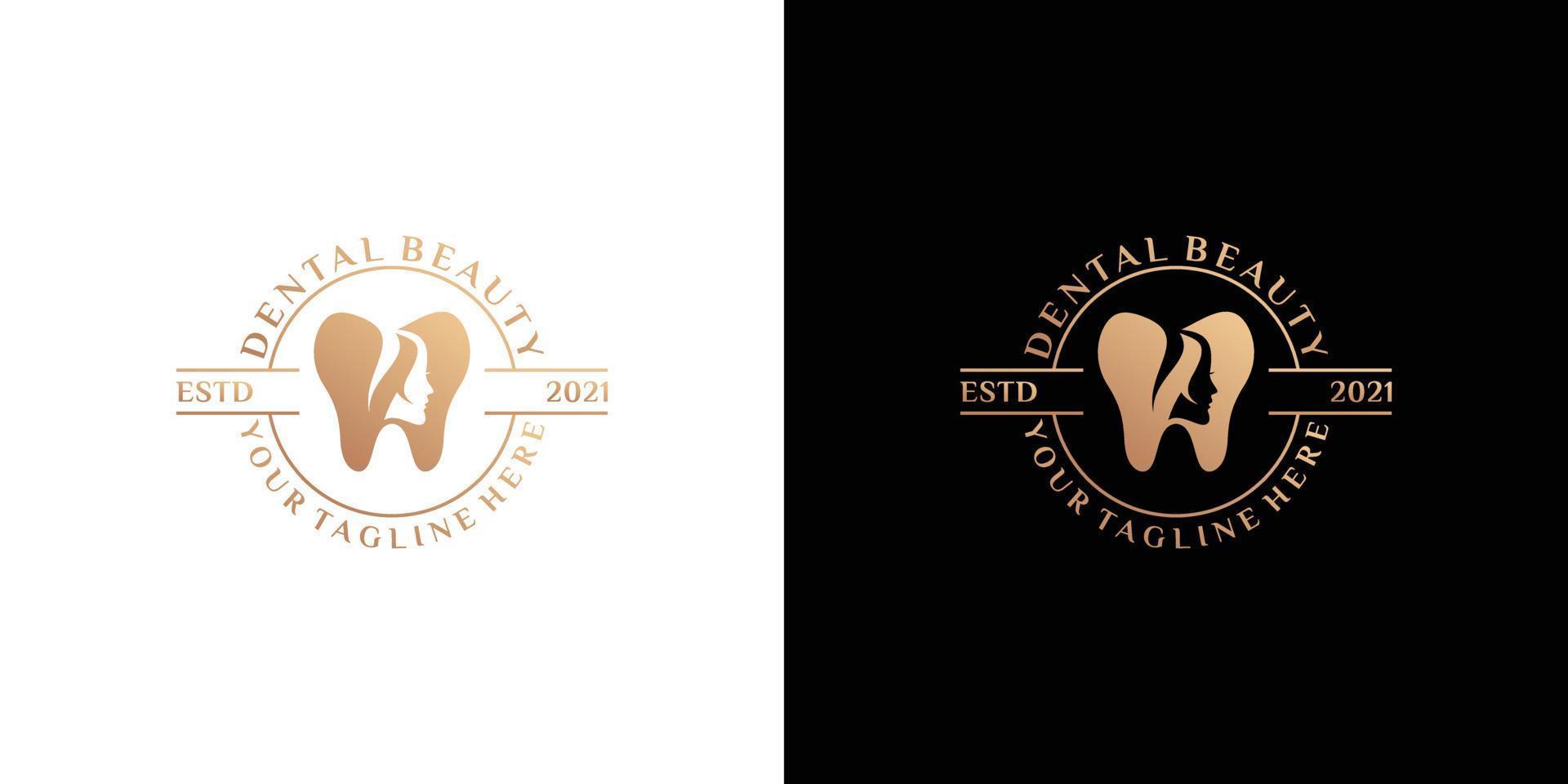 dental beauty vintage logo design vector