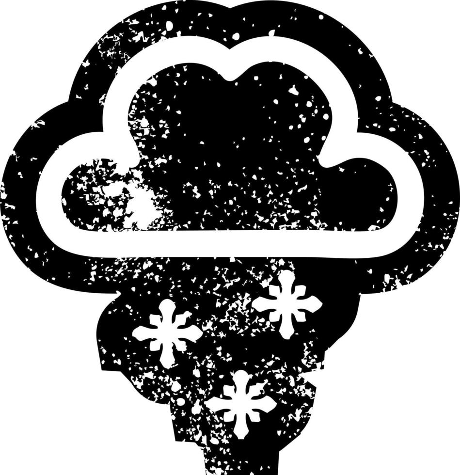 icono angustiado de nube de nieve vector