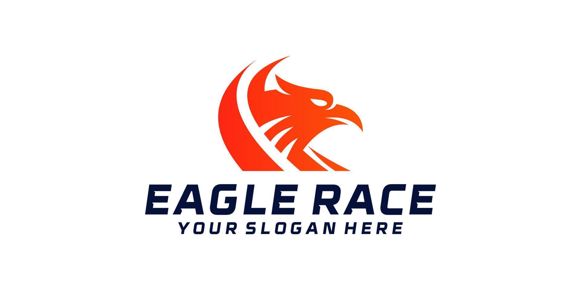 eagle head logo design with speed vector