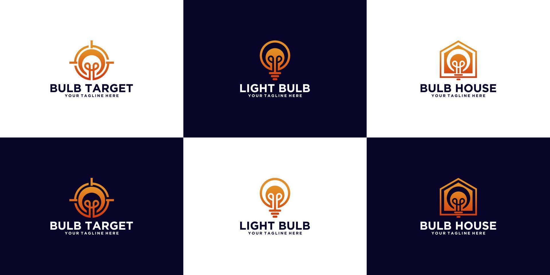 a collection of creative light bulb logos vector