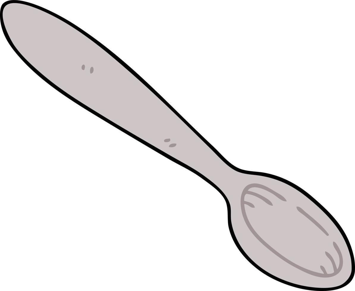 quirky hand drawn cartoon spoon vector