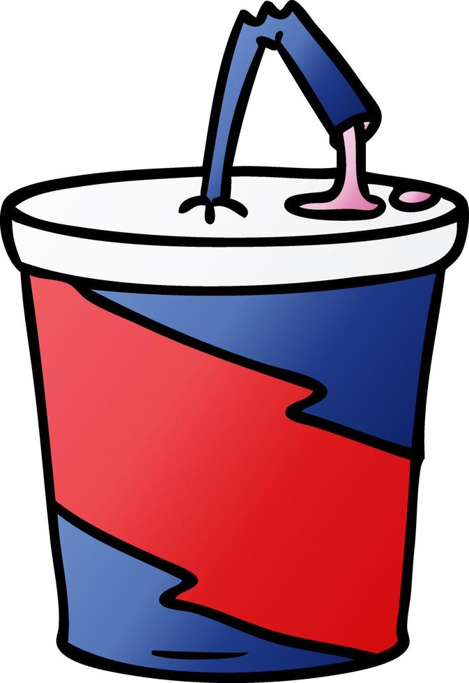 gradient cartoon doodle of fastfood drink vector