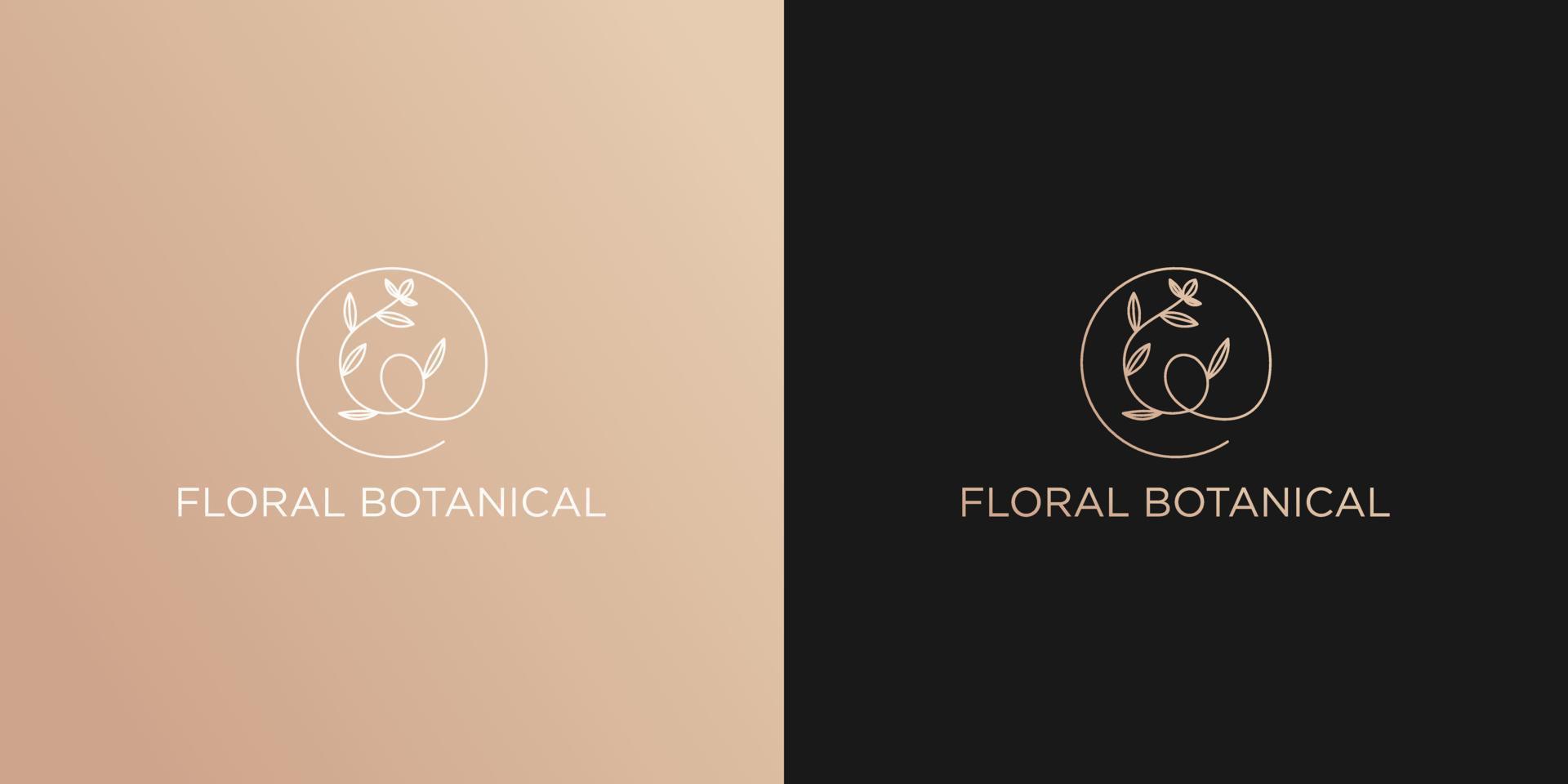 Collection of natural floral logos for branding in a modern design vector