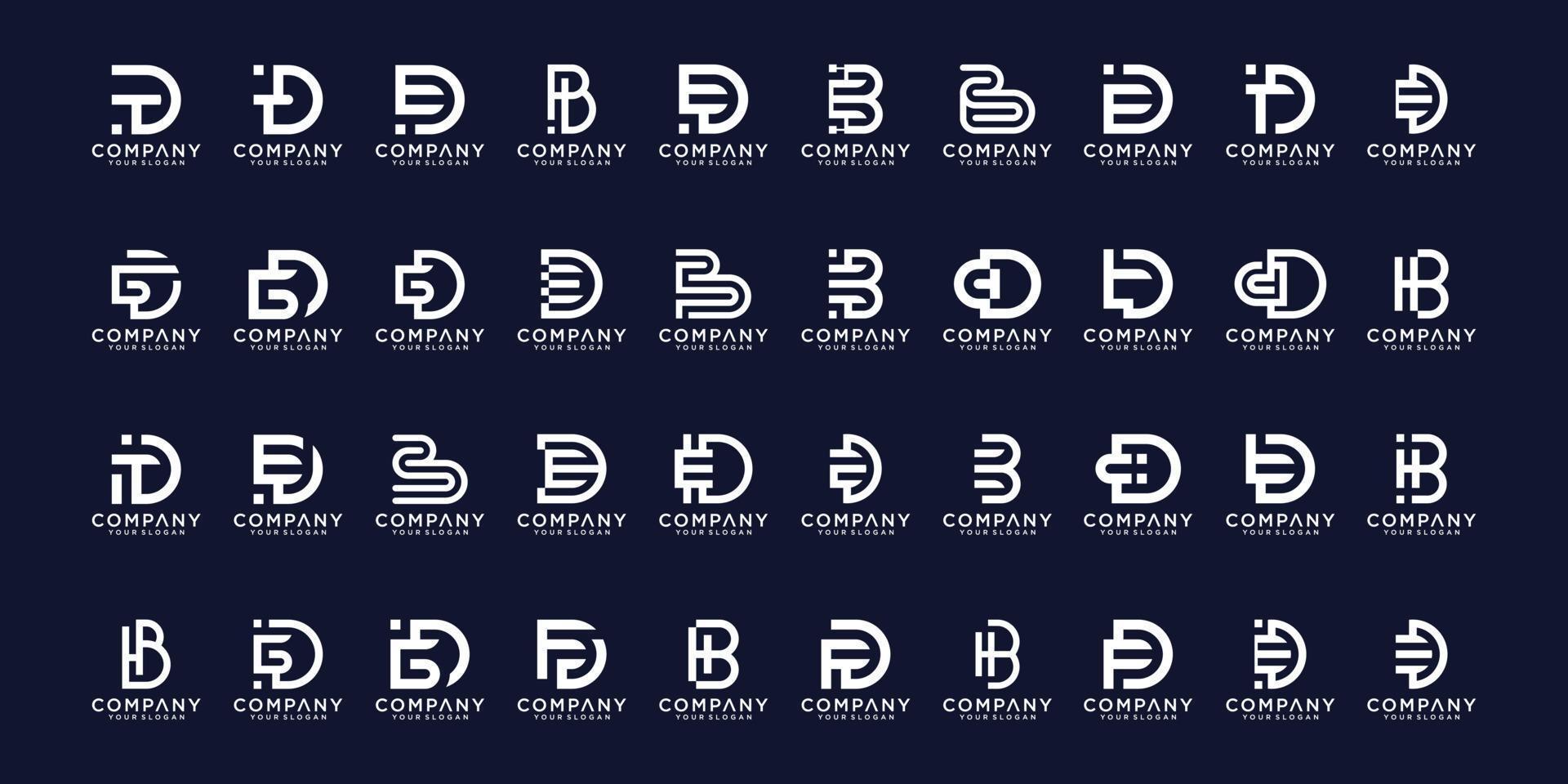 Set of abstract initial a-z.monogram logo design, icons for business of luxury,elegant vector