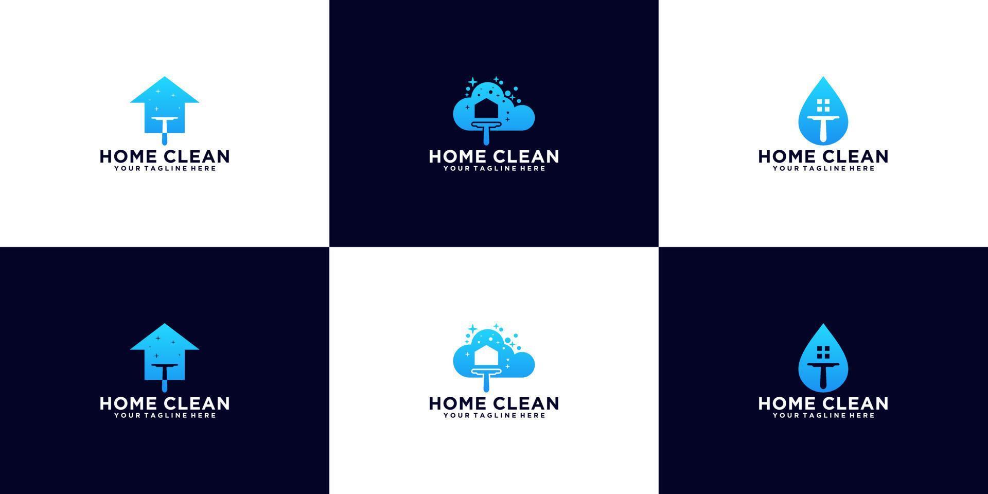 colección de logotipos de limpieza de casas vector