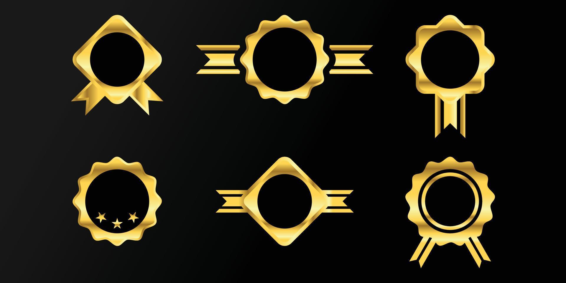 colección de insignias de color dorado vector