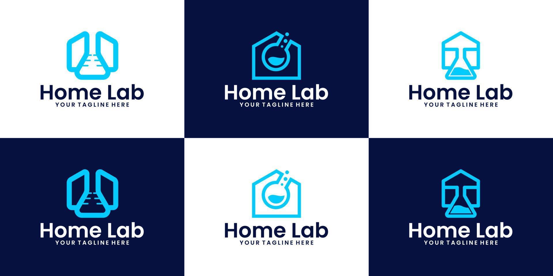 colección de inspiración de diseño de logotipo de casa de laboratorio de investigación vector