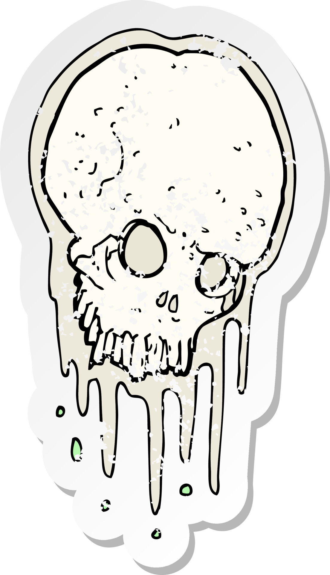 retro distressed sticker of a cartoon scary skull 10261082 Vector Art at  Vecteezy