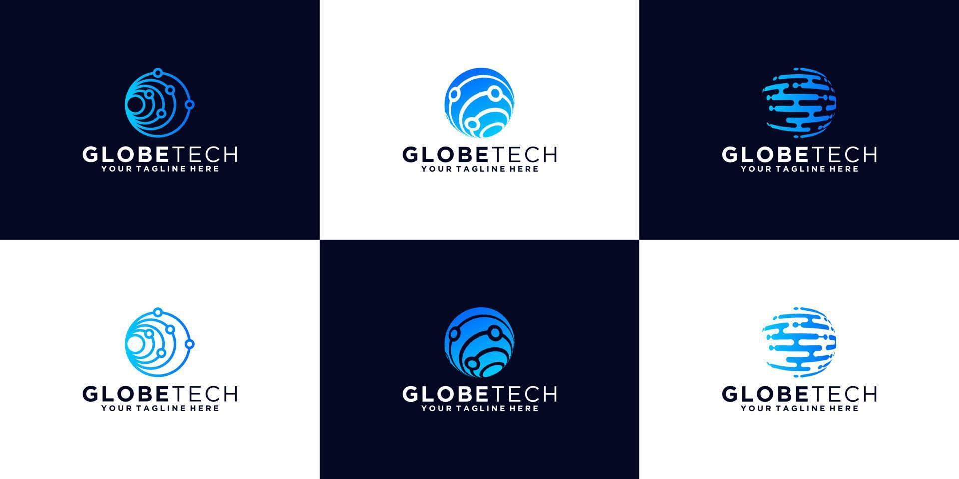 colección abstracta del logotipo del globo terráqueo vector