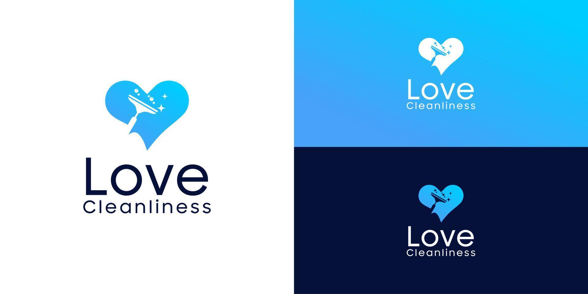 heart and cleanser logo design inspiration vector