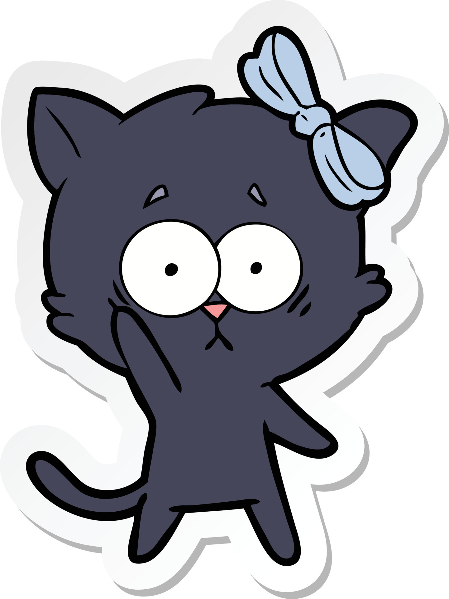 sticker of a cartoon cat 10261231 Vector Art at Vecteezy