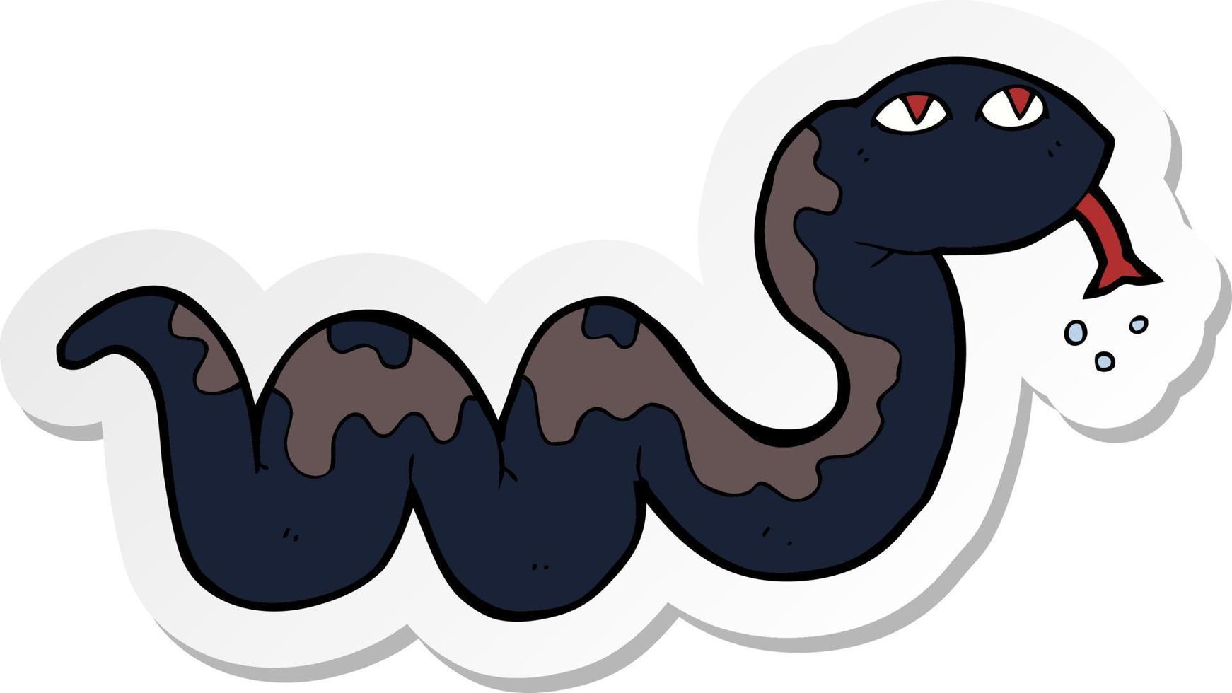 sticker of a cartoon snake vector