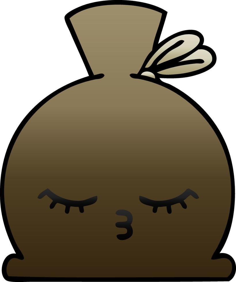 gradient shaded cartoon sack vector