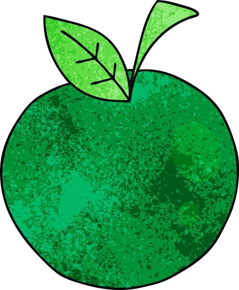 quirky hand drawn cartoon apple vector