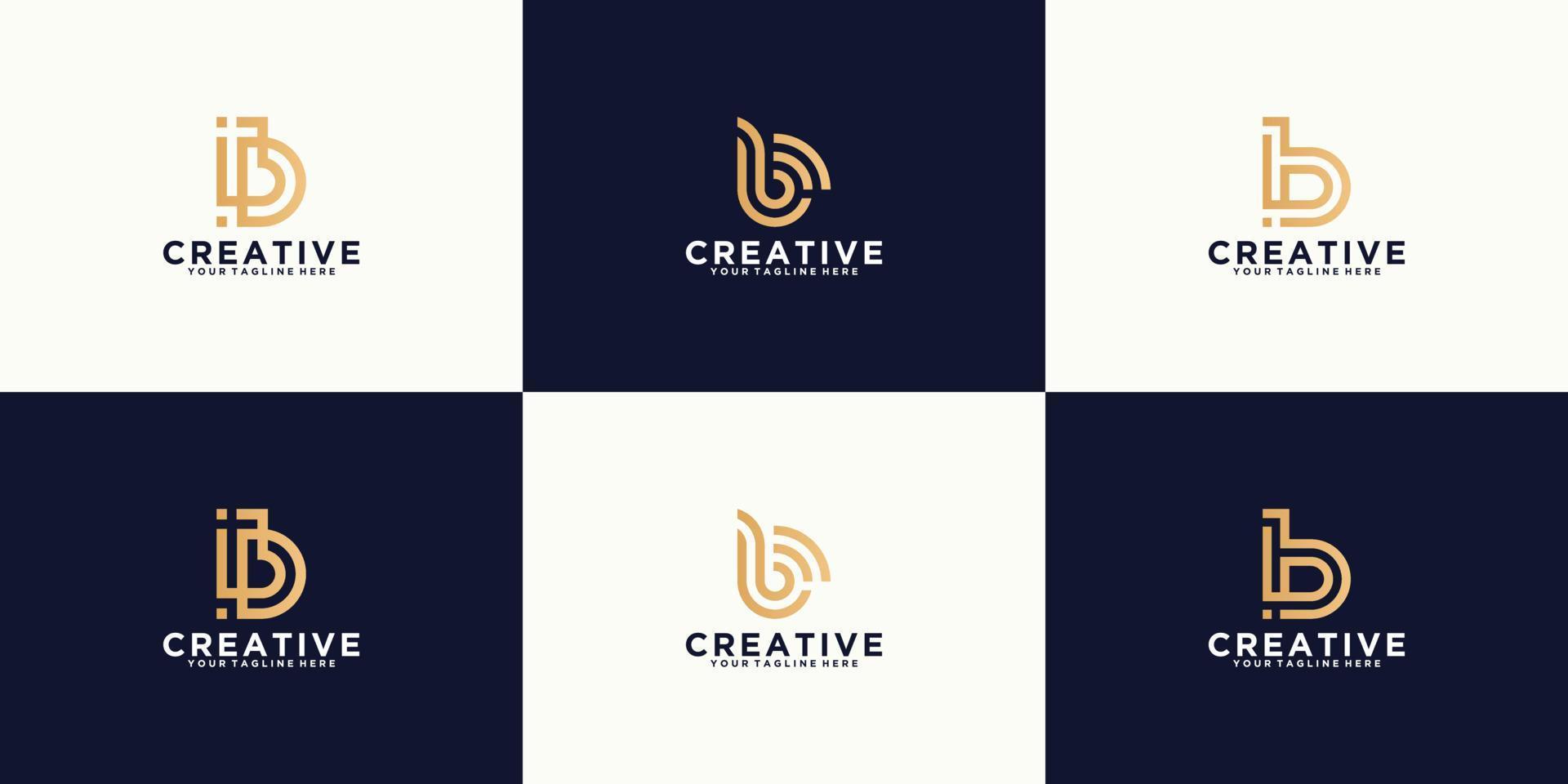 a collection of inspirational logo design initials monogram letter b, modern and minimalist monogram vector