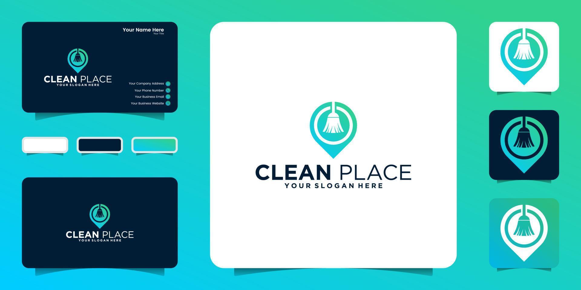 clean location logo design inspiration and business card inspiration vector