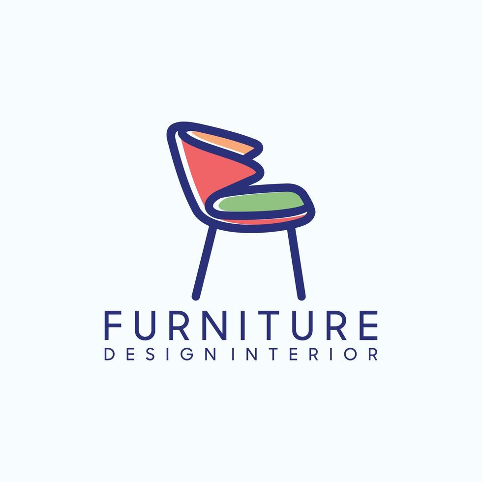 minimalist sofa logo design, interior design vector