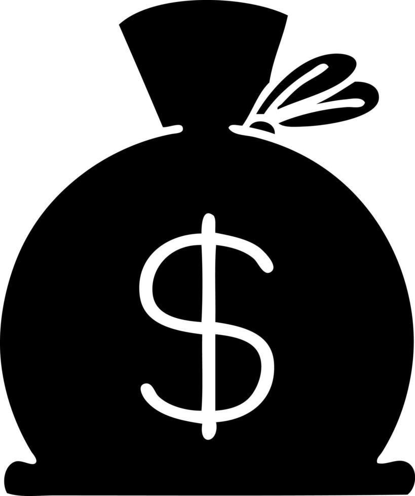 flat symbol bag of money vector