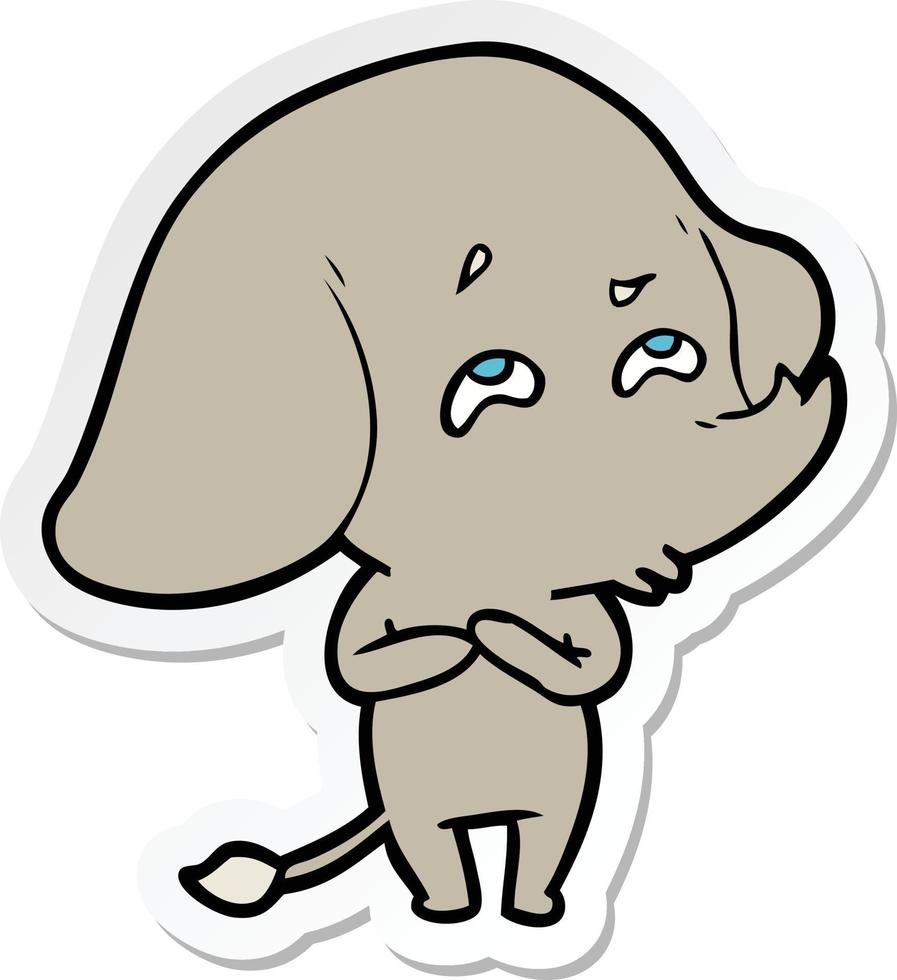 sticker of a cartoon elephant remembering vector
