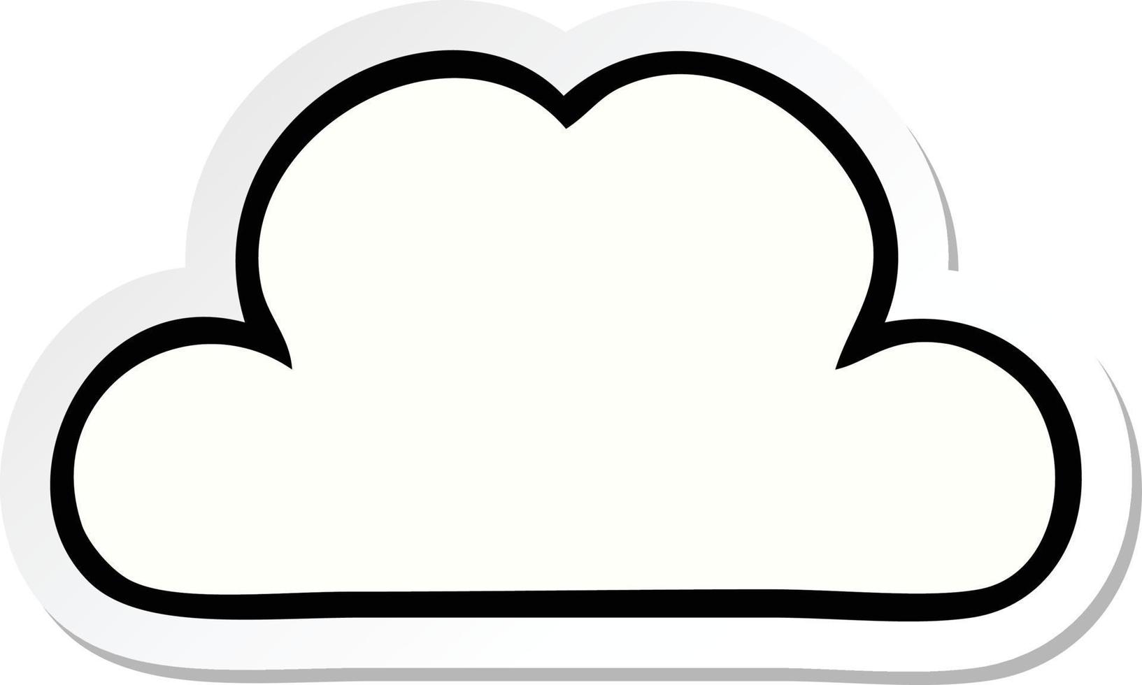 sticker of a cute cartoon white cloud vector