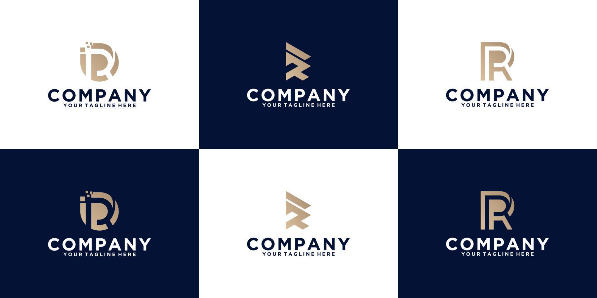 collection of initial letter r logo designs designs for business and fashion vector