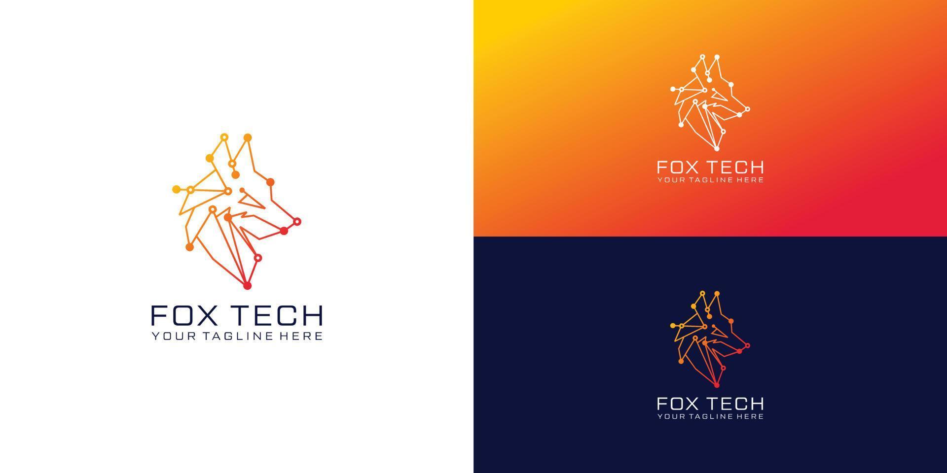 Fox technology logo design inspiration vector