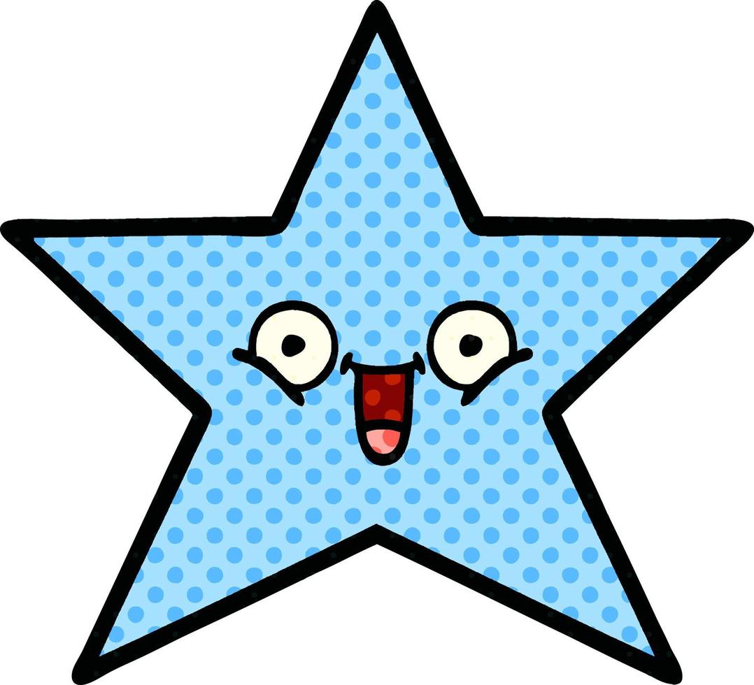 comic book style cartoon star fish vector