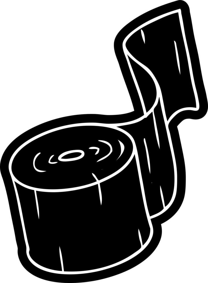 cartoon icon drawing of a toilet roll vector