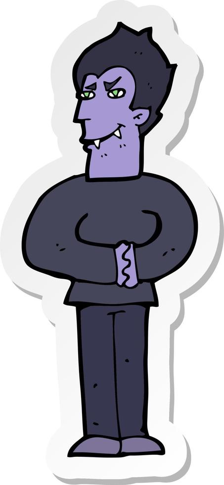sticker of a cartoon vampire vector