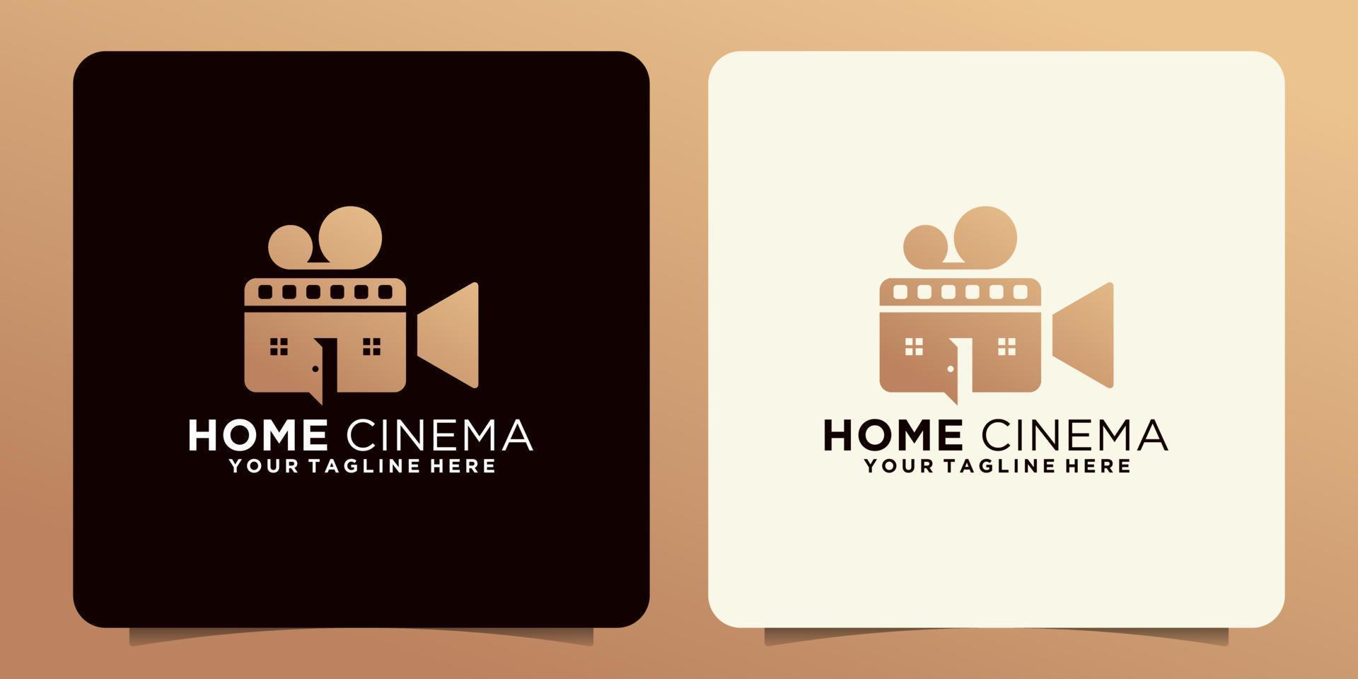 film cinema logo and negative space for the door of the house, vector