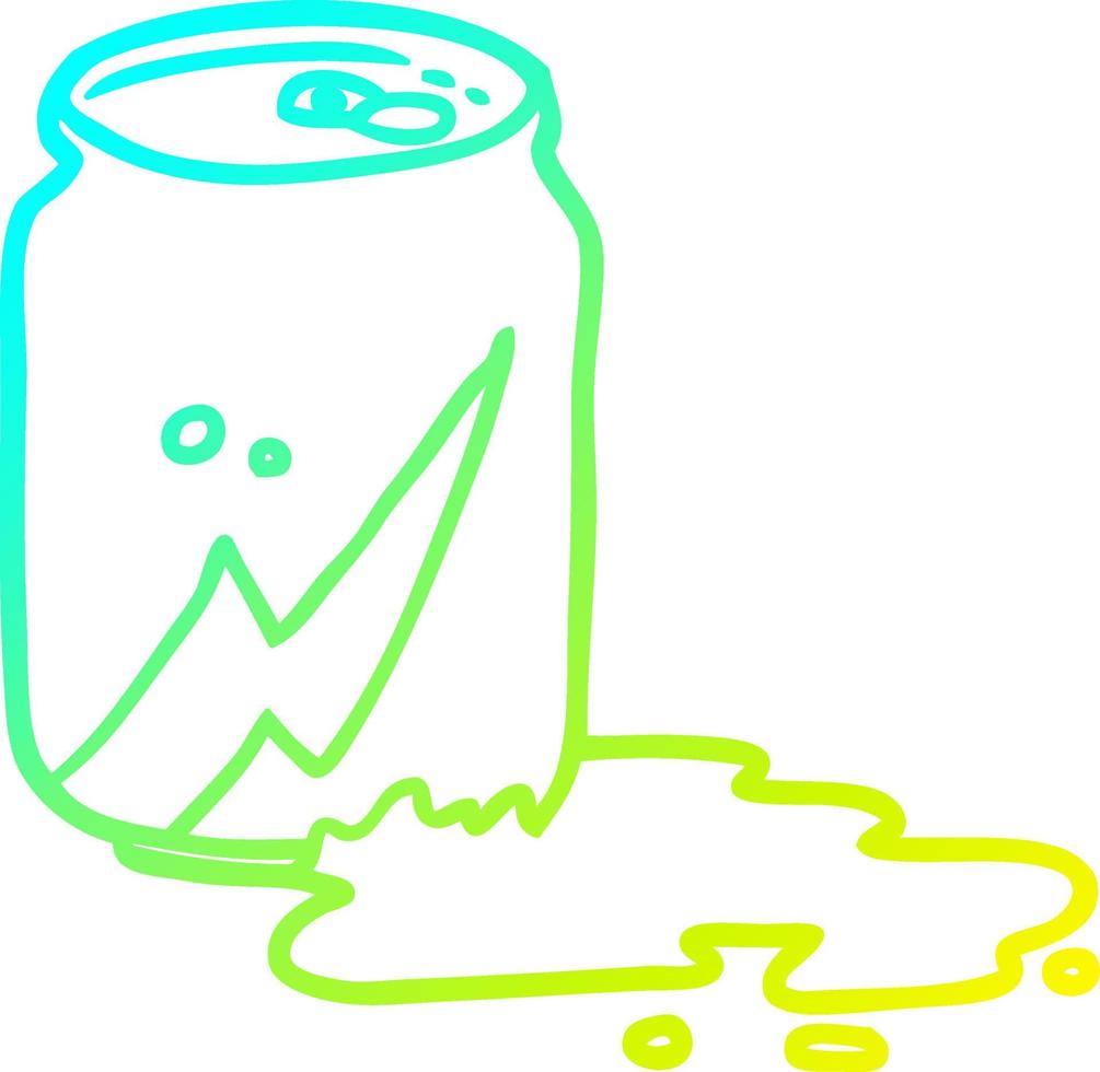 dibujo de línea de gradiente frío lata de refresco vector