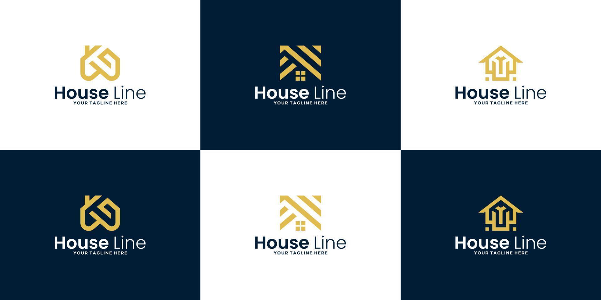 a collection of modern minimalist home logo design inspiration vector