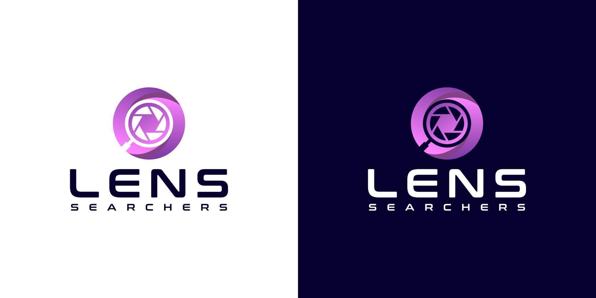 Search Find Camera lens logo design template vector