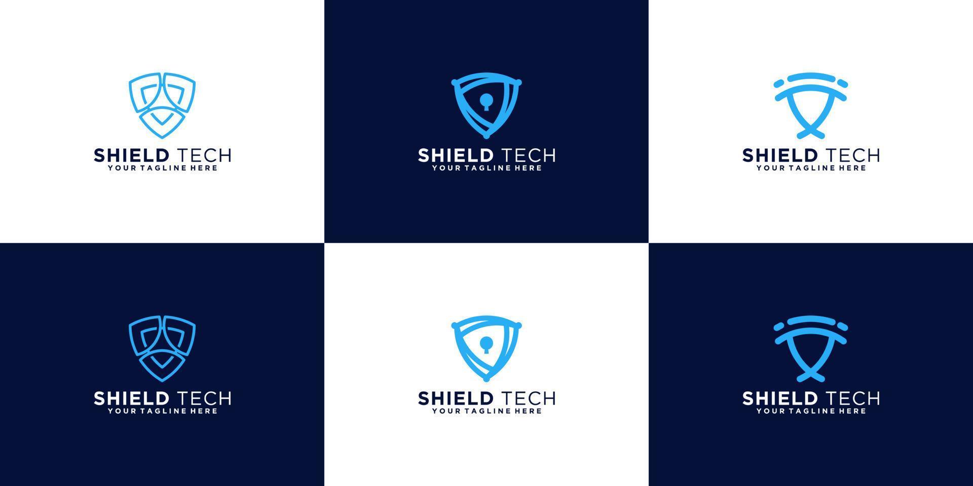 security shield design logo collection vector