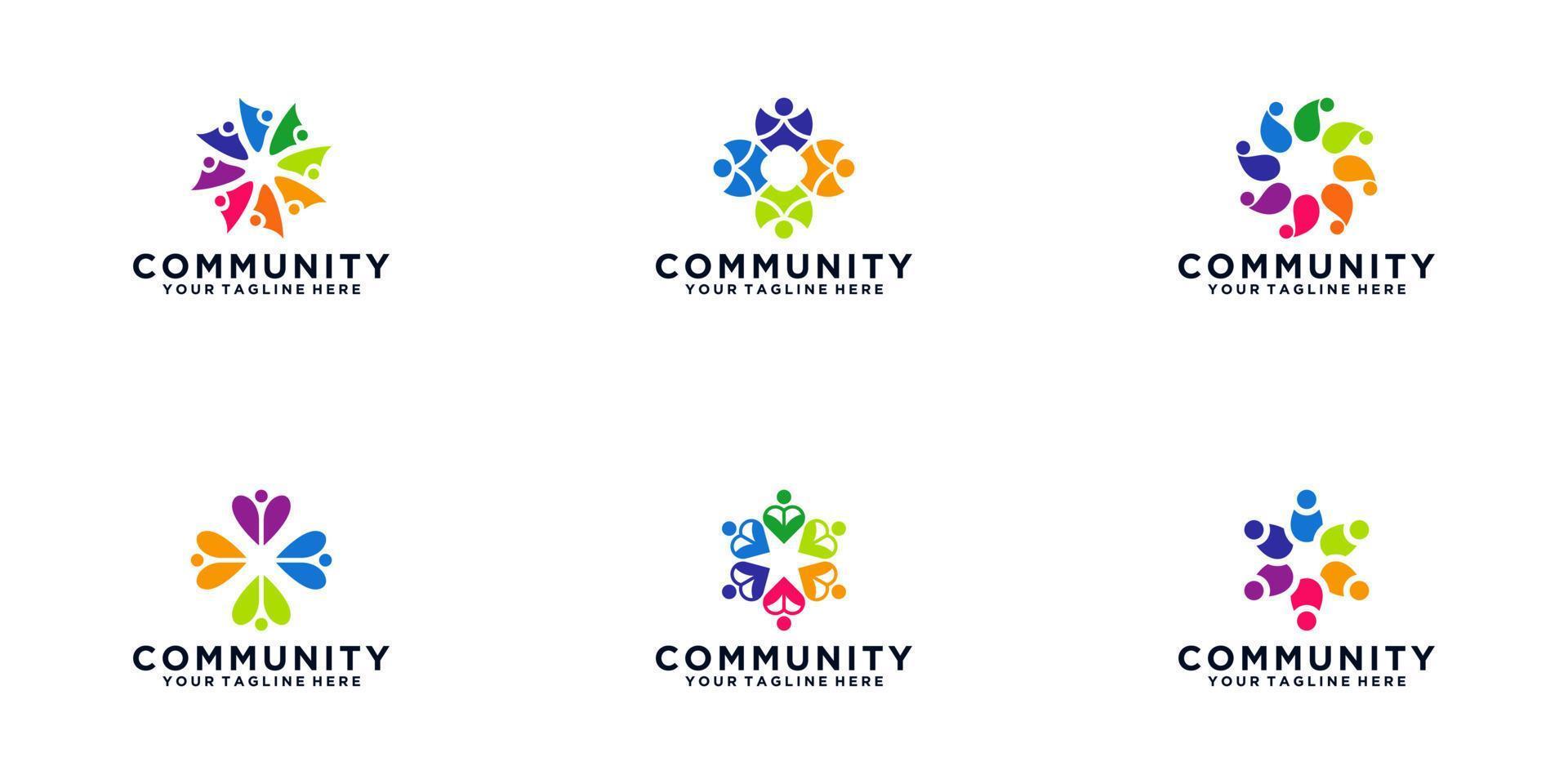 plantilla de diseño de logotipo abstracto de comunidad de personas vector