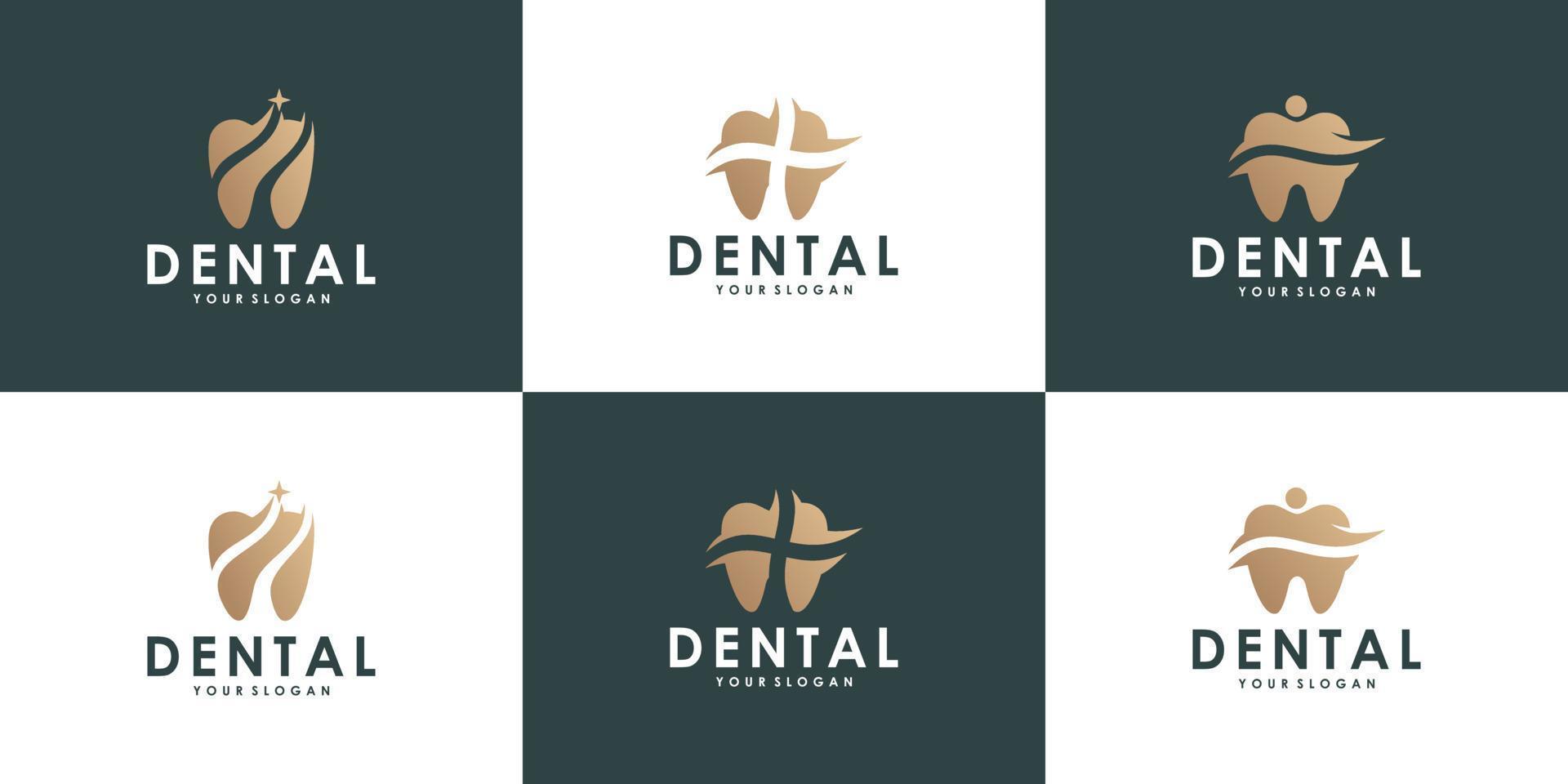 colección de diseño de logotipo dental de salud vector