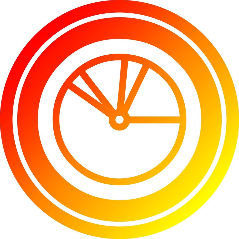 pie chart in hot gradient spectrum vector