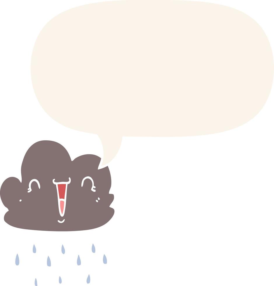 caricatura, nube de tormenta, y, burbuja del discurso, en, estilo retro vector