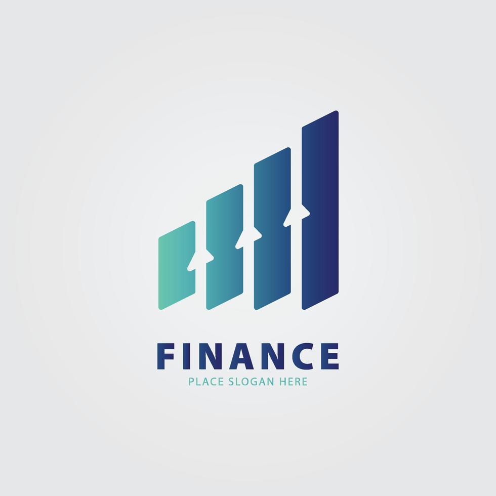 Financial chart Logo Design Template Vector Icon, Simple Illustration Logo For Financial Company. White Gray Background