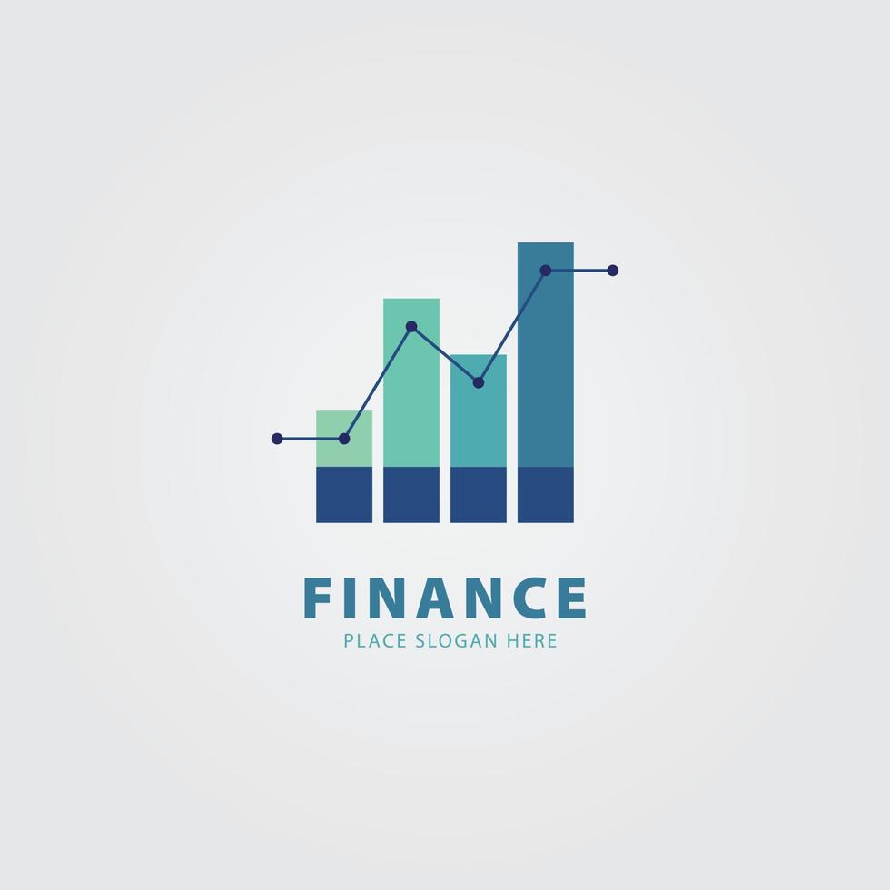 Financial chart Logo Design Template Vector Icon, Simple Illustration Logo For Financial Company. White Gray Background